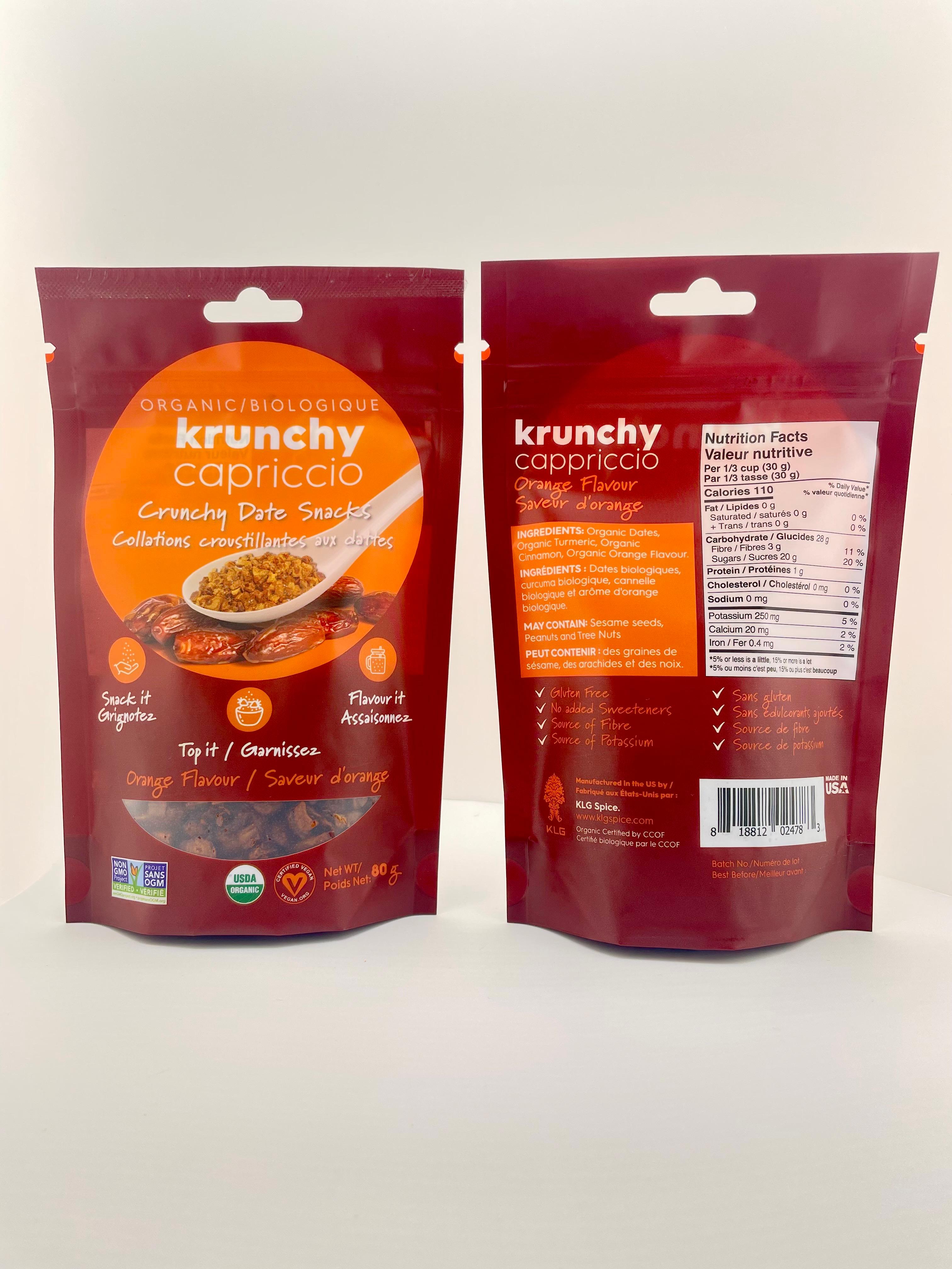 Krunchy Capriccio – Diced, Baked Dates Snack (80g) | No Sugar Added, Organic, Vegan